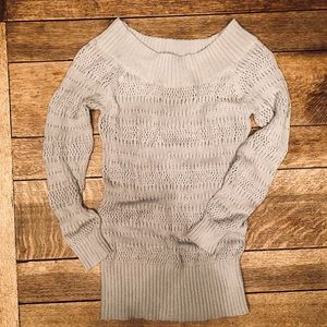 White House Black Market Grey Knit Sweater M